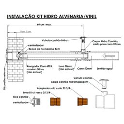 Canhão e Válvula de Hidromassagem para Piscina de Alvenaria, Vinil e Fibra Completo 50mm - 5