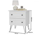 Ver imagem 3 de Mesa de Cabeceira Fort 2 Gavetas 100% Mdf Branco - Manbel
