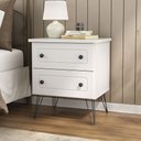 Ver imagem 1 de Mesa de Cabeceira Fort 2 Gavetas 100% Mdf Branco - Manbel