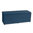Ver mais imagens de Kit Cabeceira e Calçadeira Baú Casal 1,40m Berlim Suede - Pallazio Cor Azul Marinho