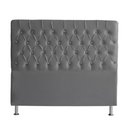 Ver imagem 1 de Cabeceira de Cama Box Estrela King 195 Cm Suede Botão Cristal Grafite do Lar Móveis e Decoração