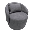 Ver imagem 2 de Poltrona Curva Orgânica Decorativa Escritório Sala e Recepção com Almofada Bella Bouclé Cinza - Mabe
