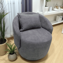Ver imagem 1 de Poltrona Curva Orgânica Decorativa Escritório Sala e Recepção com Almofada Bella Bouclé Cinza - Mabe