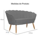 Ver imagem 5 de Namoradeira Poltrona Decorativa Pétala Pé Palito Suede Cinza - Fm