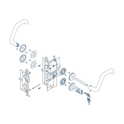 Fechadura de Acessibilidade Externa Roseta Redonda Inox Escovado 55mm Soprano - 2
