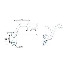 Fechadura de Acessibilidade Externa Roseta Redonda Inox Escovado 55mm Soprano - 3