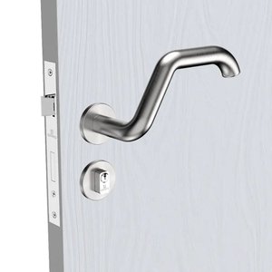 Fechadura de Acessibilidade Externa Roseta Redonda Inox Escovado 55mm Soprano