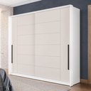 Ver imagem 1 de Guarda-roupa Casal Lisboa 2 Portas 2 Gavetas Branco/creme - Politorno
