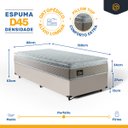 Ver imagem 3 de Cama Box Solteiro com Colchão de Espuma D45 Strong One Face Bege - Suporta até 150kg + 1 Trav