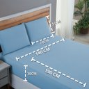 Ver imagem 6 de Lençol Cama Box Casal 200 Fios 4 Peças Conjunto com Virol 100% Algodão:azul Bebe