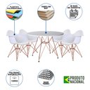 Ver imagem 2 de Mesa de Jantar Redonda Eames Eiffel 90cm Branca com 4 Poltronas Brancas Ferro Cobre