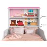 Cama Casinha Infantil Princesa com Prateleiras Grade de Proteção e Colchão Branco - 3