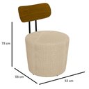 Ver imagem 4 de Poltrona Decorativa para Sala de Estar Redonda 53cm Le Moon M22 Linho Champanhe - Mpozenato