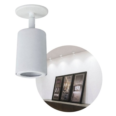 Mini Spot Sobrepor Usinado C/ Canopla P/ Gu10 Mr16 Tu0018 Technoline St3164-branco