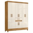 Ver imagem 5 de Guarda Roupa Casal Ambiente Portugal 8 Portas Freijó Off White - Moval