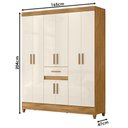 Ver imagem 2 de Guarda Roupa Casal Ambiente Portugal 8 Portas Freijó Off White - Moval