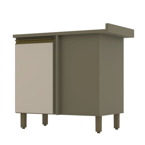 Balcão de Cozinha Canto Reto 84cm c/ Tampo Connect Duna Cristal Henn