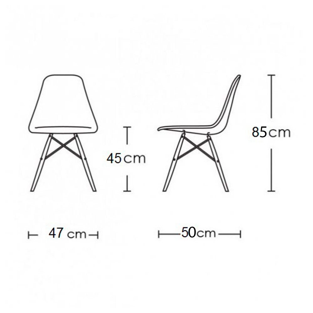 Mesa de Jantar com 4 Cadeiras Pretas Eames Eiffel 90cm Tampo Branco Base Madeira - Up Home - 5