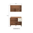 Ver imagem 2 de Armário de Cozinha Compacta 2 Peças Aéreo e Balcão 4 Portas 2 Gavetas 120 cm Amadeirado Off