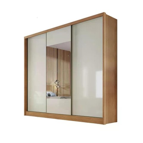 Guarda Roupa Arezzo 3 Portas 6 Gavetas 1 Espelho Cor:Cumaru Fendi