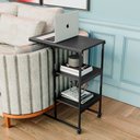 Ver imagem 3 de Mesa Escrivaninha Office Auxiliar com Rodízios em Aço e Mdf - Klm Store