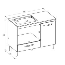 Balcao para Cooktop Fit Branco/branco Nicioli - 6