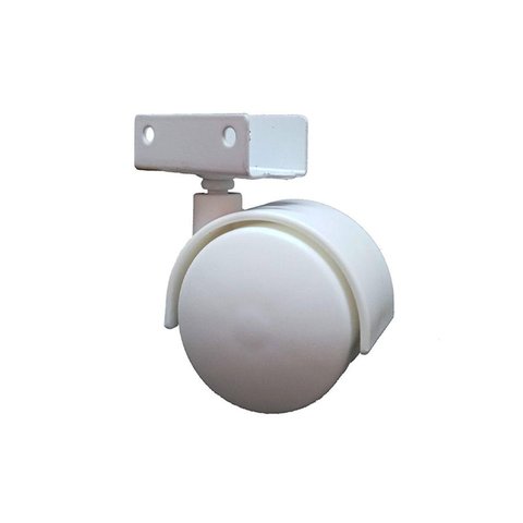 Rodizio Rb 50 Chapa U 15 Mm Para Berço Branco (Kit Com 4 Un)