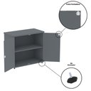Ver imagem 6 de Armário Baixo para Escritório AB700P25 2 Portas 1 Prateleira MDP BP Grafite Pandin