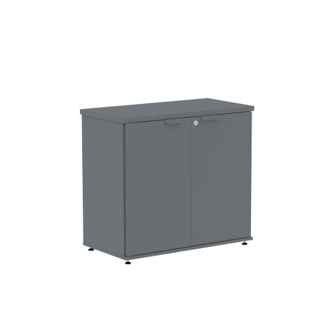 Armário Baixo para Escritório AB700P25 2 Portas 1 Prateleira MDP BP Grafite Pandin