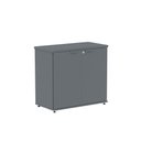 Ver imagem 1 de Armário Baixo para Escritório AB700P25 2 Portas 1 Prateleira MDP BP Grafite Pandin