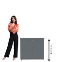Ver imagem 3 de Armário Baixo para Escritório AB700P25 2 Portas 1 Prateleira MDP BP Grafite Pandin
