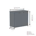 Ver imagem 2 de Armário Baixo para Escritório AB700P25 2 Portas 1 Prateleira MDP BP Grafite Pandin