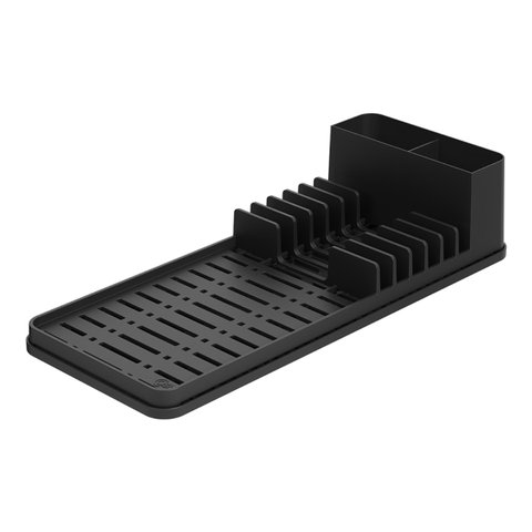 Escorredor de Louças com Tapete de Pia Coza Single Preto