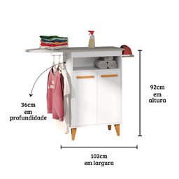 Tábua de Passar Horizon Cor:branco Arm-ario Mizza Decor - 3
