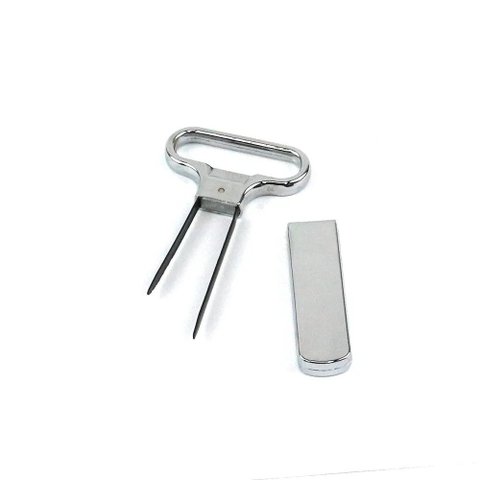 Abridor de Garrafa de Vinho Bitfly Portátil Metal Dois-dente Extrator Prata