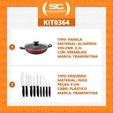 Ver imagem 2 de Kit - Panela Wok Alumínio 28cm Loreto Vermelho + 1 Conjunto Facas 9pç - Tramontina