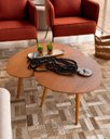 Ver imagem 1 de Mesa de Centro para Sala em Lâmina de Madeira Conjunto Orgânico