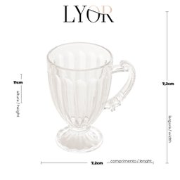 Xícara Taça de Vidro Cristal com Pé Imperial Café 200ml Cafeteira Padaria Expresso Chocolate Quente - 8