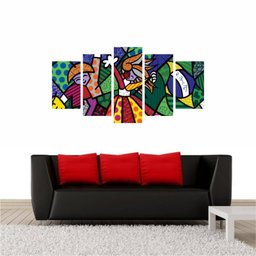 Quadro Decorativo Romero Britto Obra Brasileira 200x100 - 2 Quadro Decorativo Romero Britto Obra Brasileira 200x100 - 2