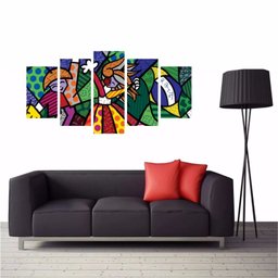 Quadro Decorativo Romero Britto Obra Brasileira 200x100 - 3 Quadro Decorativo Romero Britto Obra Brasileira 200x100 - 3