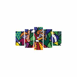 Quadro Decorativo Romero Britto Obra Brasileira 200x100 - 1 Quadro Decorativo Romero Britto Obra Brasileira 200x100 - 1
