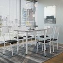 Ver imagem 2 de Conjunto de Mesa Sala de Jantar Sara com 6 Cadeiras Tubular Granito 1,40m Artefamol Branco / Preto