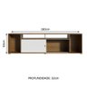 Rack para Tv até 65 Polegadas Madesa Cancun - Rustic/branco - 4