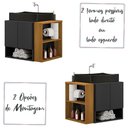 Ver imagem 5 de Gabinete Troia com Espelheira Cuba Dalla Preta e Papeleira Preto Fosco/naturale