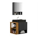 Ver imagem 1 de Gabinete Troia com Espelheira Cuba Dalla Preta e Papeleira Preto Fosco/naturale