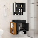 Ver imagem 3 de Gabinete Troia com Espelheira Cuba Dalla Preta e Papeleira Preto Fosco/naturale