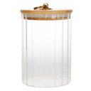 Ver imagem 1 de Pote de Vidro Tampa Bambu Riscas 550ml
