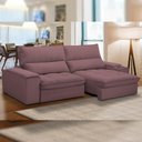 Ver imagem 5 de Sofá Retrátil Reclinável para Sala de Estar Living 250cm Nápoles F04 Veludo Lilás - Lyam Decor
