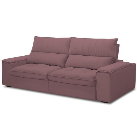 Sofá Retrátil Reclinável para Sala de Estar Living 250cm Nápoles F04 Veludo Lilás - Lyam Decor