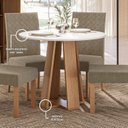 Ver imagem 5 de Mesa Estilo Redonda 90cm Laqueado Fosco Branco/Off White/Mel